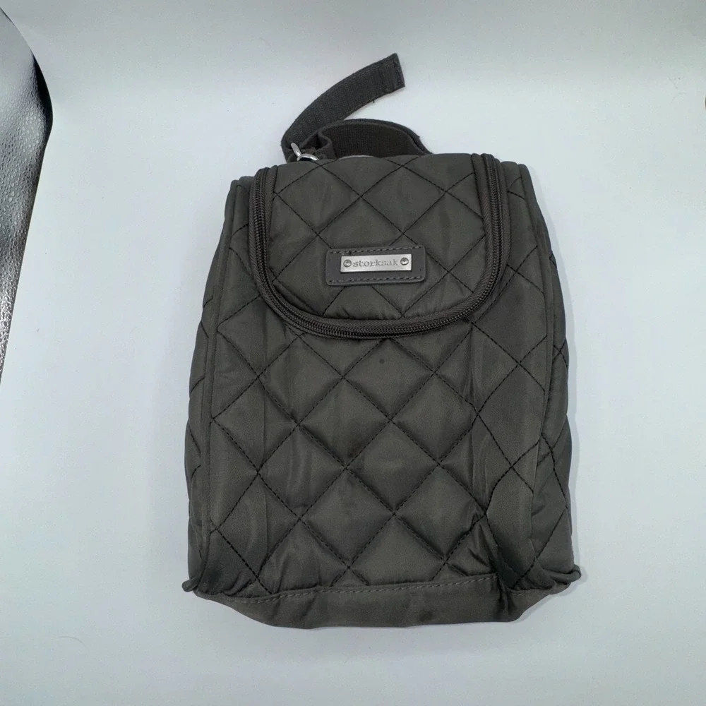 Storksak Bobby Diaper Bag Bottle Bag Pacifier Bag Gray Changing Pad 4‎ Piece Set